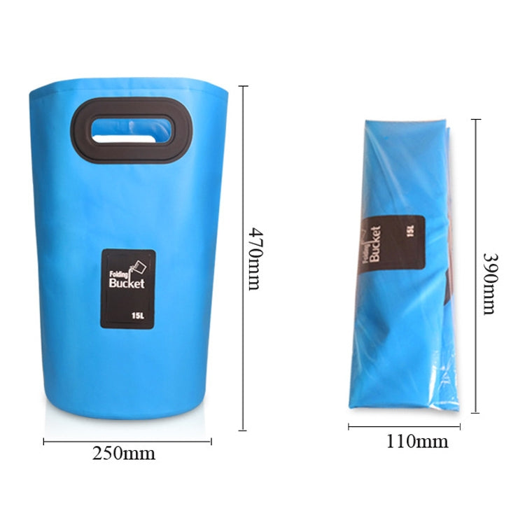 Secchio pieghevole in PVC per lavandino pieghevole portatile da esterno, capacità: 15 litri, 15L Black, 15L Dark Blue, 15L Orange, 15L Green, 15L Rose Red, 15L Sky Blue, 15L Yellow