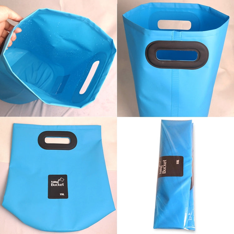 Secchio pieghevole in PVC per lavandino pieghevole portatile da esterno, capacità: 15 litri, 15L Black, 15L Dark Blue, 15L Orange, 15L Green, 15L Rose Red, 15L Sky Blue, 15L Yellow