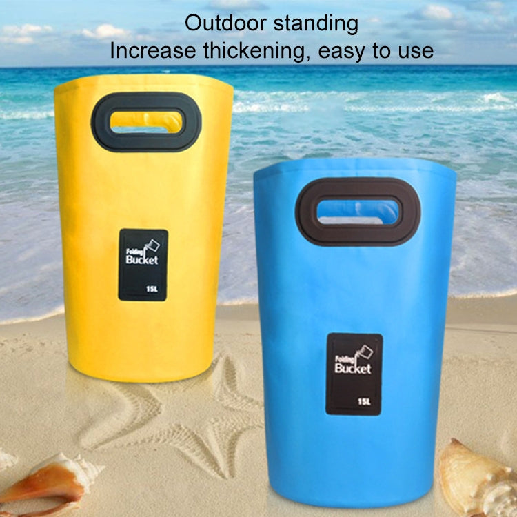 Secchio pieghevole in PVC per lavandino pieghevole portatile da esterno, capacità: 15 litri, 15L Black, 15L Dark Blue, 15L Orange, 15L Green, 15L Rose Red, 15L Sky Blue, 15L Yellow
