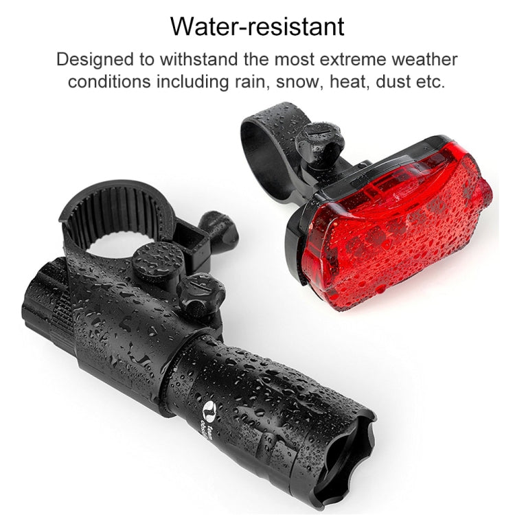 Faro per mountain bike da 5 W Zoom abbagliante Torcia impermeabile Set faro per auto + fanale posteriore (set uno), Set One