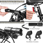 Faro per mountain bike da 5 W Zoom abbagliante Torcia impermeabile Set faro per auto + fanale posteriore (set uno), Set One