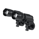 Faro per mountain bike da 5 W Ricarica Zoom Abbagliamento Torcia impermeabile Set Faro per auto x 2 + Fanale posteriore x 2 (Set tre), Set Three