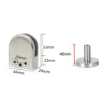 Clip di fissaggio per asta di supporto per bocca di pesce in vetro in acciaio inossidabile 201 con asta da 14x40 mm, specifica: M, M, with 14x40mm Rod