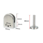 Clip di fissaggio per asta di supporto per bocca di pesce in vetro in acciaio inossidabile 201 con asta da 14x80 mm, specifica: M, M, with 14x80mm Rod