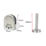 Clip di fissaggio per asta di supporto per bocca di pesce in vetro in acciaio inossidabile 201 con asta da 14x100 mm, specifica: M, M, with 14x100mm Rod
