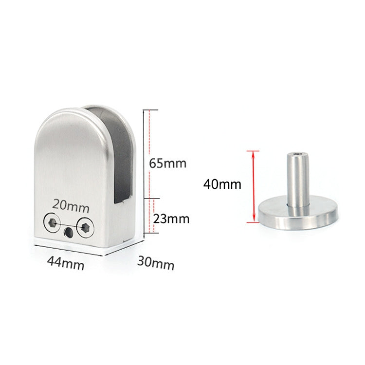 Clip di fissaggio per asta di supporto per bocca di pesce in vetro in acciaio inossidabile 304 con asta da 14x40 mm, specifica: XL, XL, with 14x40mm Rod