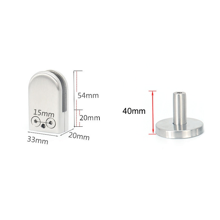 Clip di fissaggio per asta di supporto per bocca di pesce in vetro in acciaio inossidabile 304 con asta da 14x40 mm, specifica: S, S, with 14x40mm Rod
