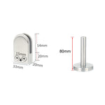 Clip di fissaggio per asta di supporto per bocca di pesce in vetro in acciaio inossidabile 304 con asta da 14x80 mm, specifica: S, S, with 14x80mm Rod
