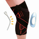Protezioni sportive di supporto per ginocchio in silicone antiscivolo antiurto ad alta elasticità con striscia di pressione Dimensioni: L, L