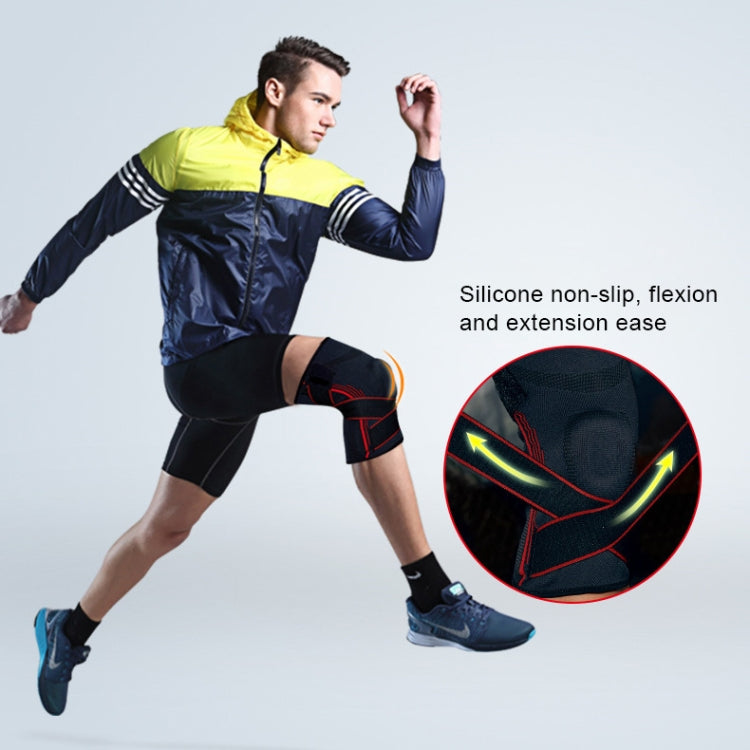 Protezioni sportive di supporto per ginocchio in silicone antiscivolo antiurto ad alta elasticità con striscia di pressione Dimensioni: L, L