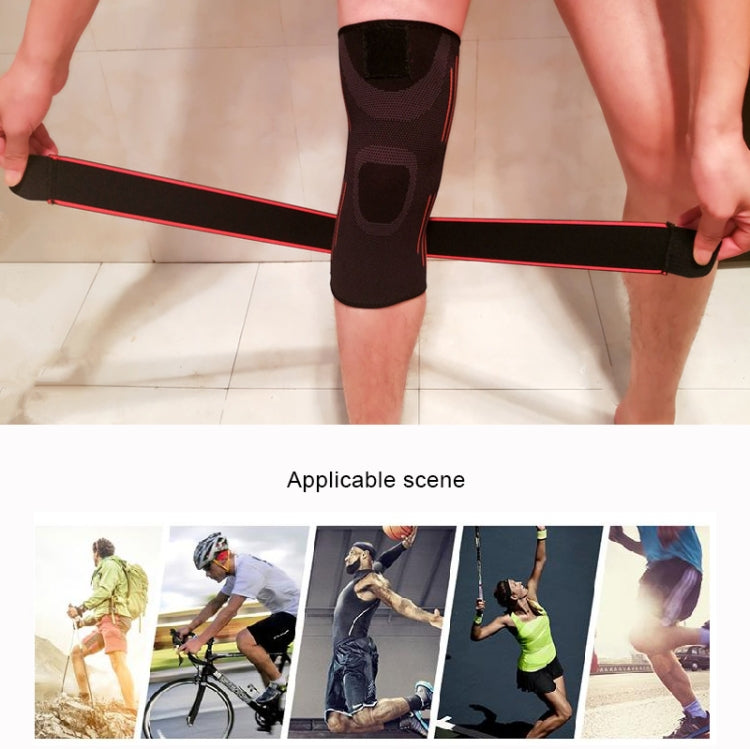 Protezioni sportive di supporto per ginocchio in silicone antiscivolo antiurto ad alta elasticità con striscia di pressione Dimensioni: L, L
