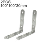 Staffa angolare da 90 gradi in acciaio inossidabile da 10 pezzi, staffa angolare con staffa di fissaggio per mobili, schermi da parete (100 mm), 100mm (2pcs)