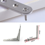 Staffa angolare da 90 gradi in acciaio inossidabile da 10 pezzi, staffa angolare con staffa di fissaggio per mobili, schermi da parete (100 mm), 100mm (2pcs)
