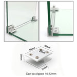 Clip di fissaggio per divisori per armadietti con morsetto combinato in vetro in lega di alluminio da 5 pezzi, con clip a 180 gradi, 10-12 mm, 180 degrees Cliped 10-12mm