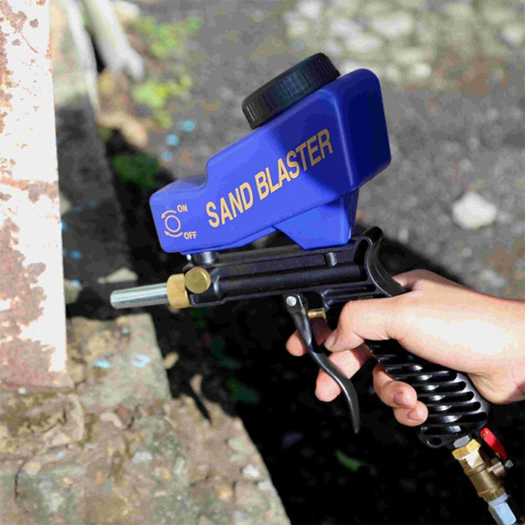 Mini macchina a spruzzo per sabbiatrice antiruggine portatile blu per sabbiatura gravitazionale, Blue