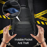 Bopai 751-006881 Borsa a tracolla doppia impermeabile antifurto da lavoro di grande capacità, con porta di ricarica USB, dimensioni: 30x14x44 cm, 751-006881