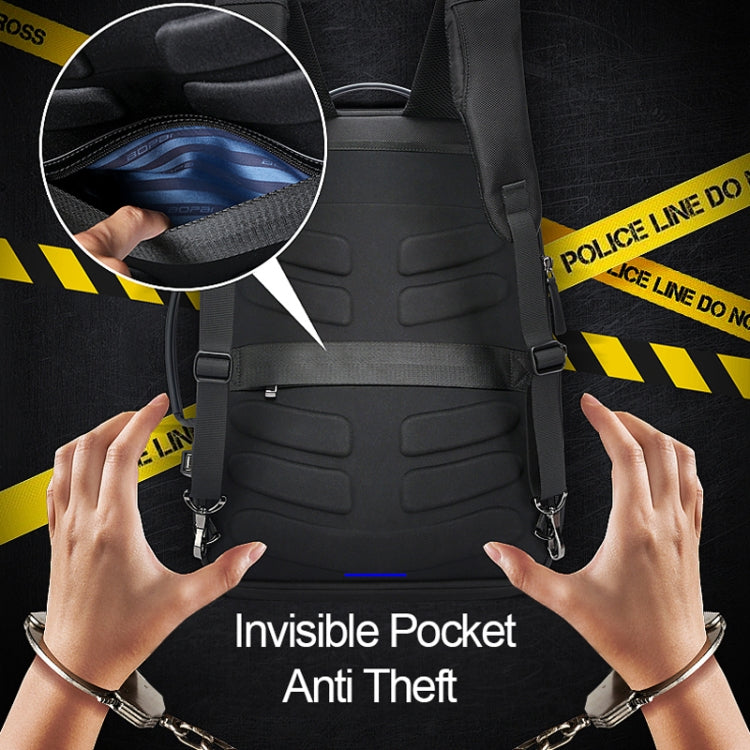 Bopai 751-006881 Borsa a tracolla doppia impermeabile antifurto da lavoro di grande capacità, con porta di ricarica USB, dimensioni: 30x14x44 cm, 751-006881