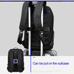 Bopai 751-006881 Borsa a tracolla doppia impermeabile antifurto da lavoro di grande capacità, con porta di ricarica USB, dimensioni: 30x14x44 cm, 751-006881