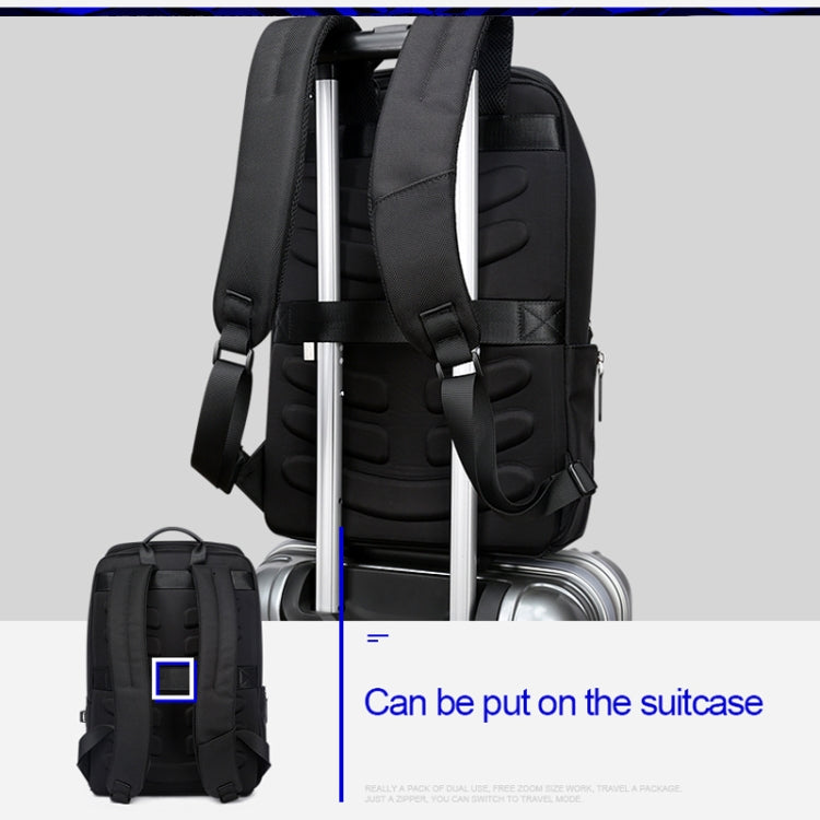 Bopai 751-006881 Borsa a tracolla doppia impermeabile antifurto da lavoro di grande capacità, con porta di ricarica USB, dimensioni: 30x14x44 cm, 751-006881