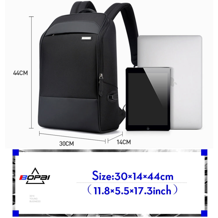 Bopai 751-006881 Borsa a tracolla doppia impermeabile antifurto da lavoro di grande capacità, con porta di ricarica USB, dimensioni: 30x14x44 cm, 751-006881