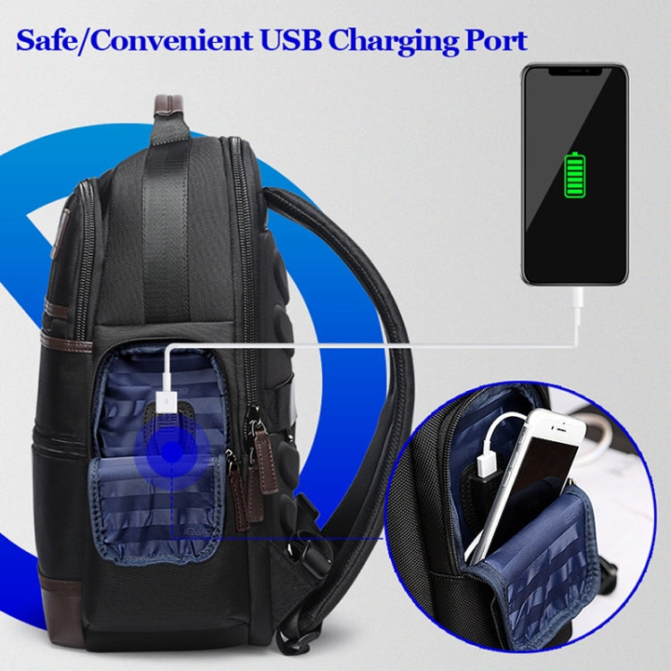 Bopai 751-007291 Borsa a tracolla doppia impermeabile antifurto da lavoro di grande capacità, con porta di ricarica USB, dimensioni: 34x19x43,5 cm, 751-007291