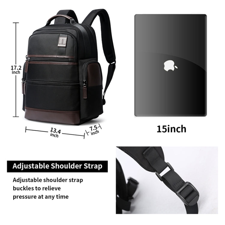 Bopai 751-007291 Borsa a tracolla doppia impermeabile antifurto da lavoro di grande capacità, con porta di ricarica USB, dimensioni: 34x19x43,5 cm, 751-007291