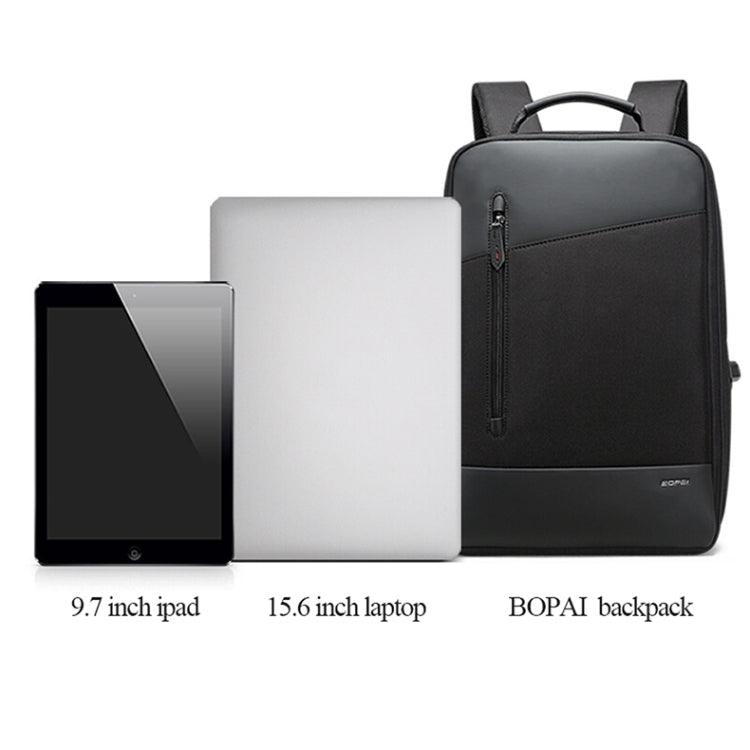 Bopai 851-009911 Borsa a tracolla doppia impermeabile antifurto da lavoro di grande capacità, con porta di ricarica USB, dimensioni: 30,5x13x45 cm, 851-009911