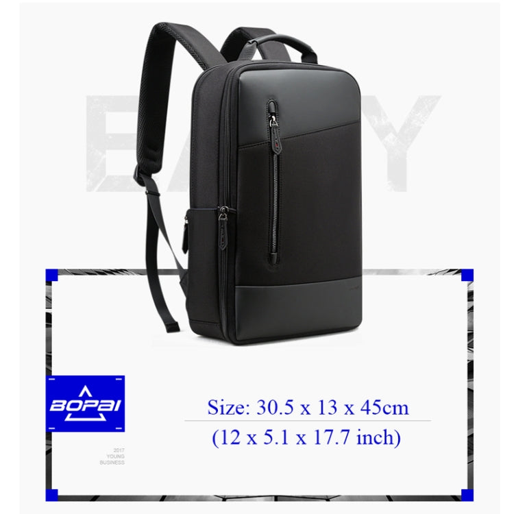 Bopai 851-009911 Borsa a tracolla doppia impermeabile antifurto da lavoro di grande capacità, con porta di ricarica USB, dimensioni: 30,5x13x45 cm, 851-009911