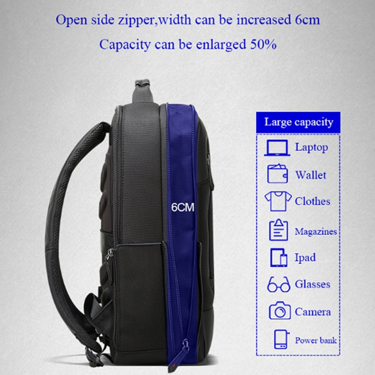 Bopai 851-009911 Borsa a tracolla doppia impermeabile antifurto da lavoro di grande capacità, con porta di ricarica USB, dimensioni: 30,5x13x45 cm, 851-009911