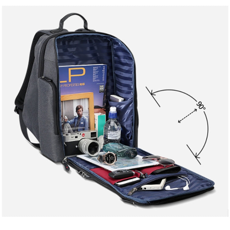 Bopai 851-010128 Borsa a tracolla doppia impermeabile antifurto da lavoro di grande capacità, con porta di ricarica USB, dimensioni: 34x19x43 cm, 851-010128