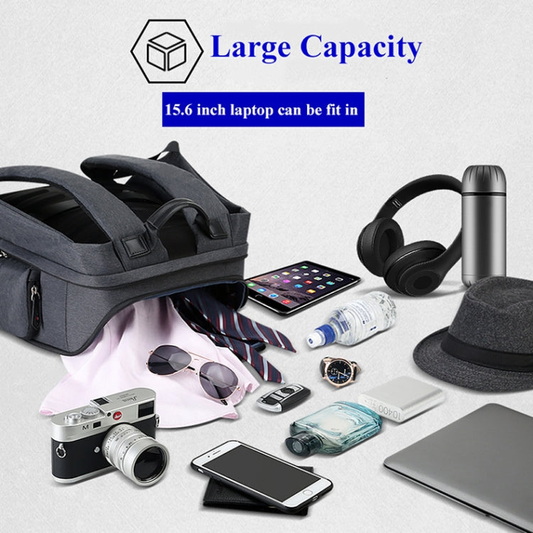 Bopai 851-010128 Borsa a tracolla doppia impermeabile antifurto da lavoro di grande capacità, con porta di ricarica USB, dimensioni: 34x19x43 cm, 851-010128