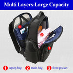 Bopai 851-014211 Borsa a tracolla doppia di grande capacità impermeabile antifurto a tre strati, con porta di ricarica USB, dimensioni: 35,5x24x45 cm, 851-014211