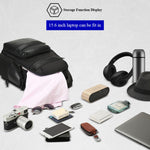 Bopai 851-014211 Borsa a tracolla doppia di grande capacità impermeabile antifurto a tre strati, con porta di ricarica USB, dimensioni: 35,5x24x45 cm, 851-014211