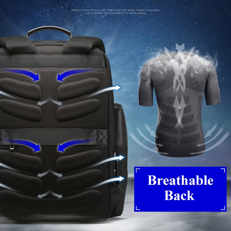 Bopai 851-014211 Borsa a tracolla doppia di grande capacità impermeabile antifurto a tre strati, con porta di ricarica USB, dimensioni: 35,5x24x45 cm, 851-014211