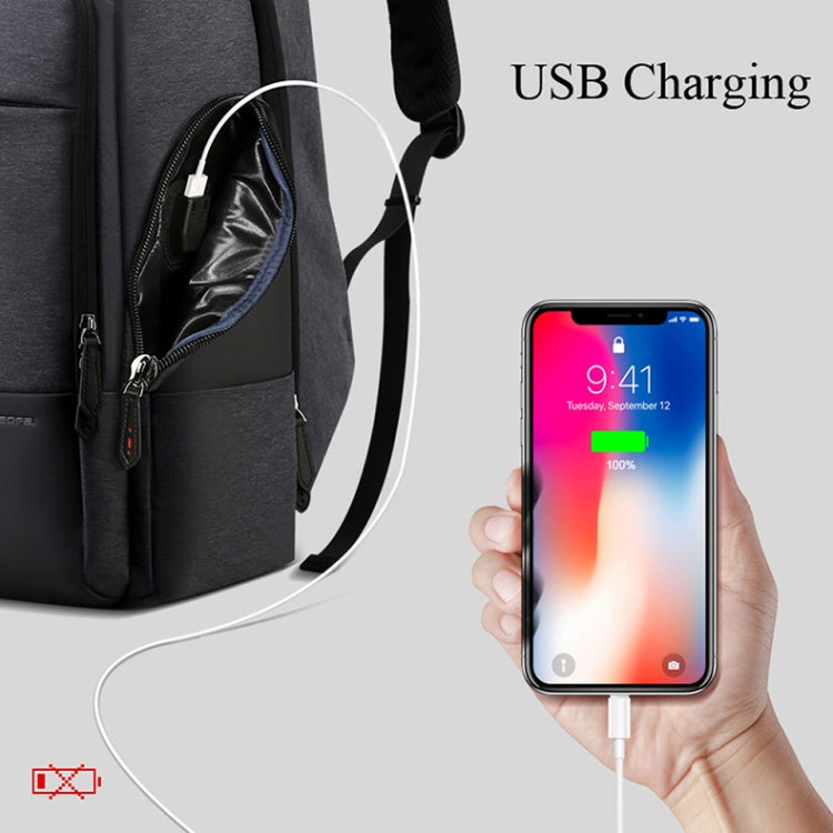 Bopai 851-014518 Borsa a tracolla doppia da lavoro impermeabile a tre strati di grande capacità, con porta di ricarica USB, dimensioni: 37x21x47,5 cm, 851-014518