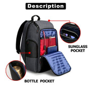 Bopai 851-014518 Borsa a tracolla doppia da lavoro impermeabile a tre strati di grande capacità, con porta di ricarica USB, dimensioni: 37x21x47,5 cm, 851-014518