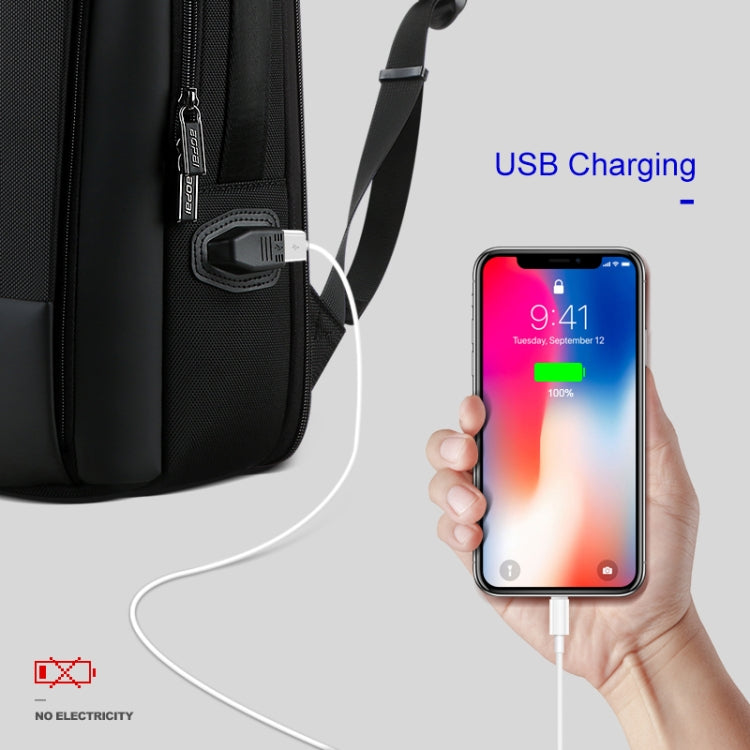 Bopai 61-07311 Borsa per tablet portatile antifurto impermeabile di grande capacità per 15,6 pollici e inferiori, porta di ricarica USB esterna, 61-07311