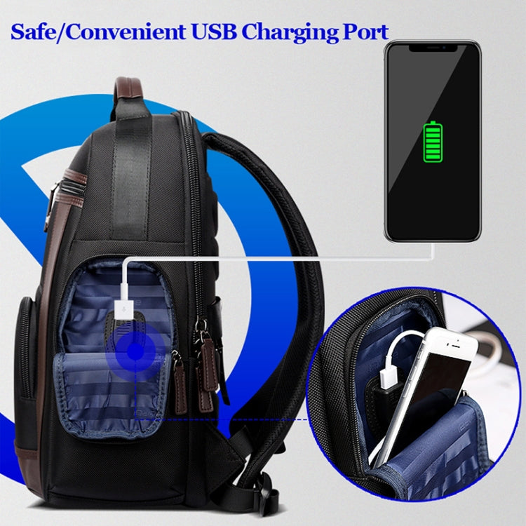 Bopai 851-008821 Borsa a tracolla doppia antifurto impermeabile traspirante per esterni di grande capacità, con porta di ricarica USB, dimensioni: 36x17x41,5 cm, 851-008821