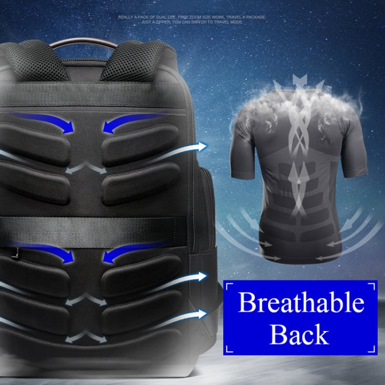Bopai 851-008821 Borsa a tracolla doppia antifurto impermeabile traspirante per esterni di grande capacità, con porta di ricarica USB, dimensioni: 36x17x41,5 cm, 851-008821