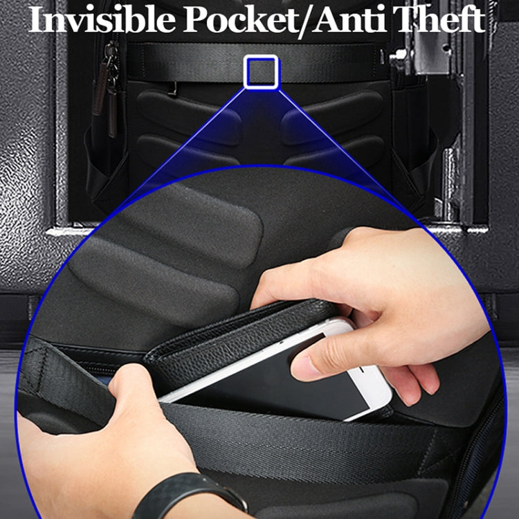 Bopai 851-008821 Borsa a tracolla doppia antifurto impermeabile traspirante per esterni di grande capacità, con porta di ricarica USB, dimensioni: 36x17x41,5 cm, 851-008821