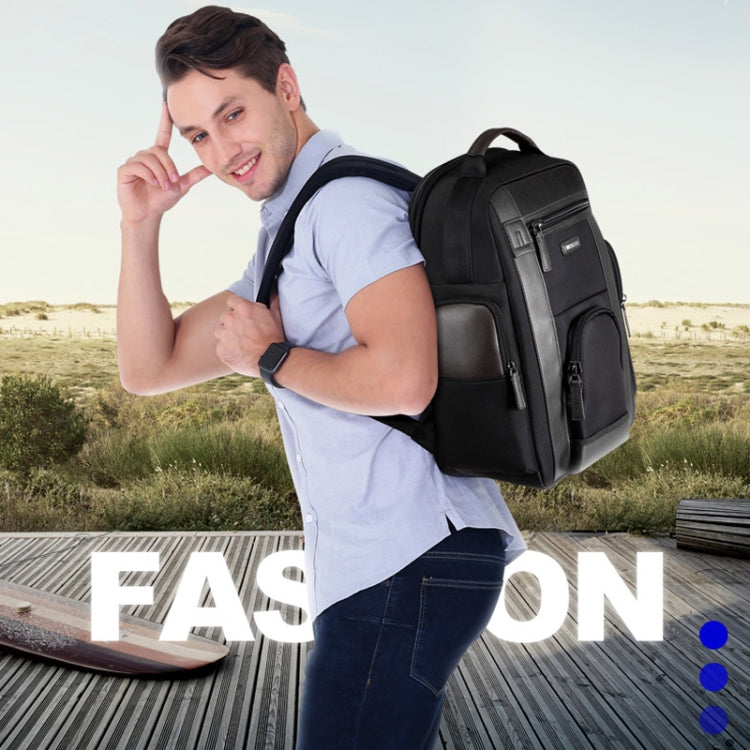 Bopai 851-008821 Borsa a tracolla doppia antifurto impermeabile traspirante per esterni di grande capacità, con porta di ricarica USB, dimensioni: 36x17x41,5 cm, 851-008821