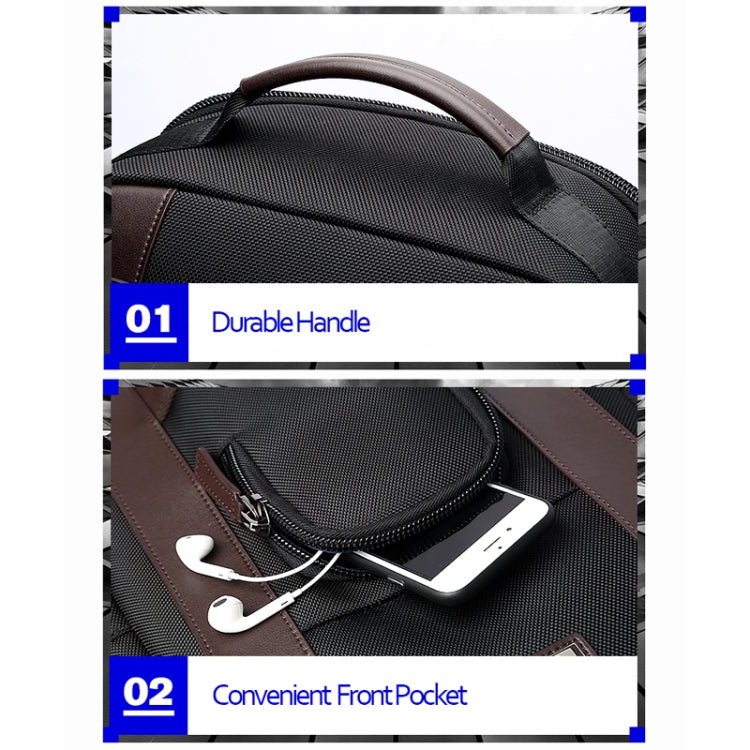 Bopai 851-008821 Borsa a tracolla doppia antifurto impermeabile traspirante per esterni di grande capacità, con porta di ricarica USB, dimensioni: 36x17x41,5 cm, 851-008821