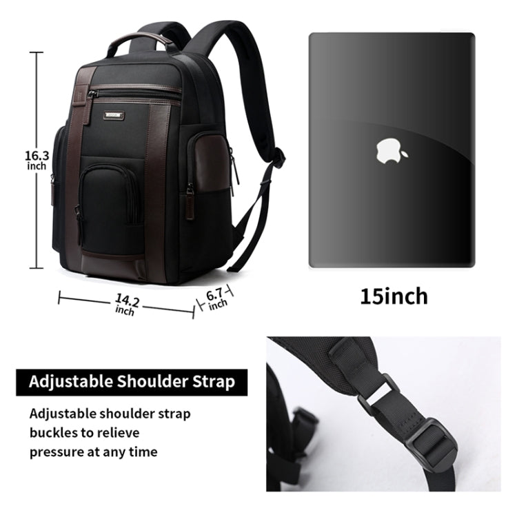 Bopai 851-008821 Borsa a tracolla doppia antifurto impermeabile traspirante per esterni di grande capacità, con porta di ricarica USB, dimensioni: 36x17x41,5 cm, 851-008821