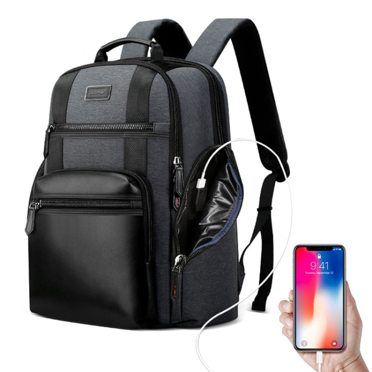 Bopai 851-014318 Moda Outdoor Traspirante Impermeabile Antifurto Borsa a tracolla doppia di grande capacità a tre strati, con porta di ricarica USB, Dimensioni: 31x17x44 cm, 851-014318