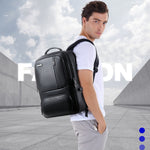 Bopai 851-024011 Zaino da uomo antifurto traspirante Business in pelle primo fiore, dimensioni: 28x18x42 cm, 851-024011