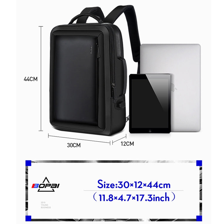 Bopai 751-006551 Zaino per laptop traspirante, casual, di grande capacità, con interfaccia USB esterna, dimensioni: 30 x 12 x 44 cm, 751-006551