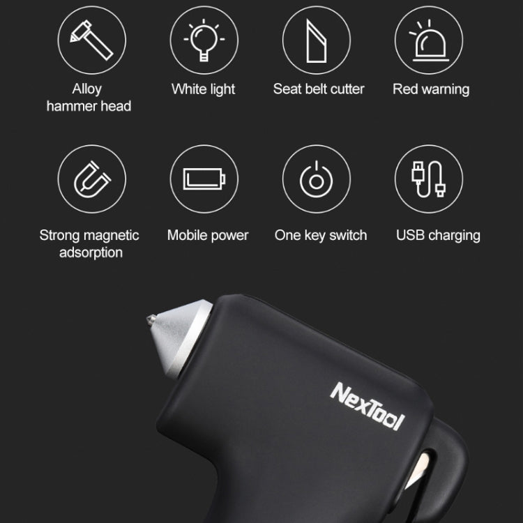 Martello di sopravvivenza multifunzionale originale Xiaomi Youpin NexTool Natuo con illuminazione di emergenza e ricarica del telefono cellulare, with Emergency Lighting