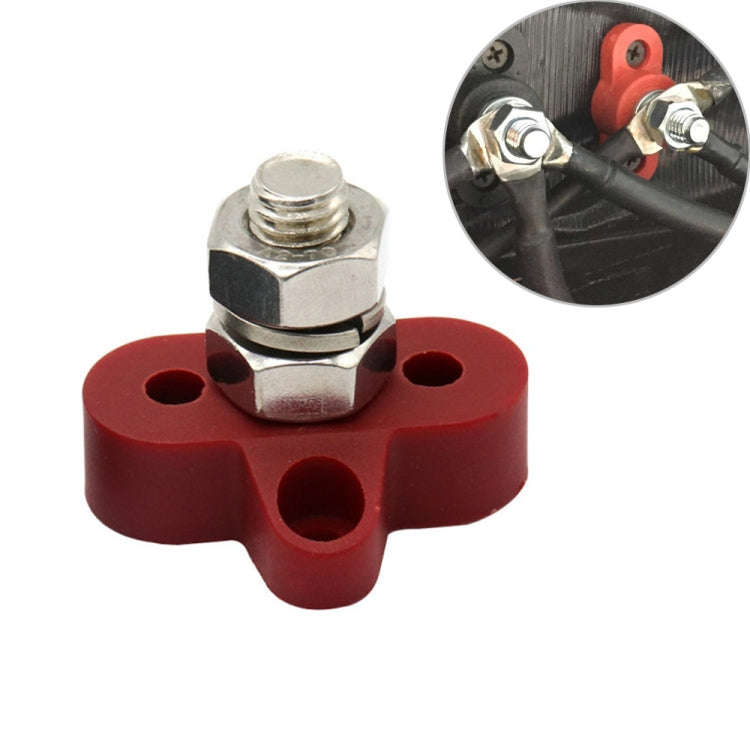 Barra collettrice M10 rossa con perni terminali singoli per carichi pesanti per auto/camper/barca, M10 Red