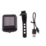 Controllo wireless intelligente della bicicletta Indicatore di direzione ricaricabile tramite USB Luce posteriore per bici160; Luce freno con laser e cinturino di supporto, AQY-0100