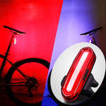 AQY-096 Fanale posteriore per bici a LED bicolore ricaricabile tramite USB IPX4 rimovibile, White & Red, Blue & Red